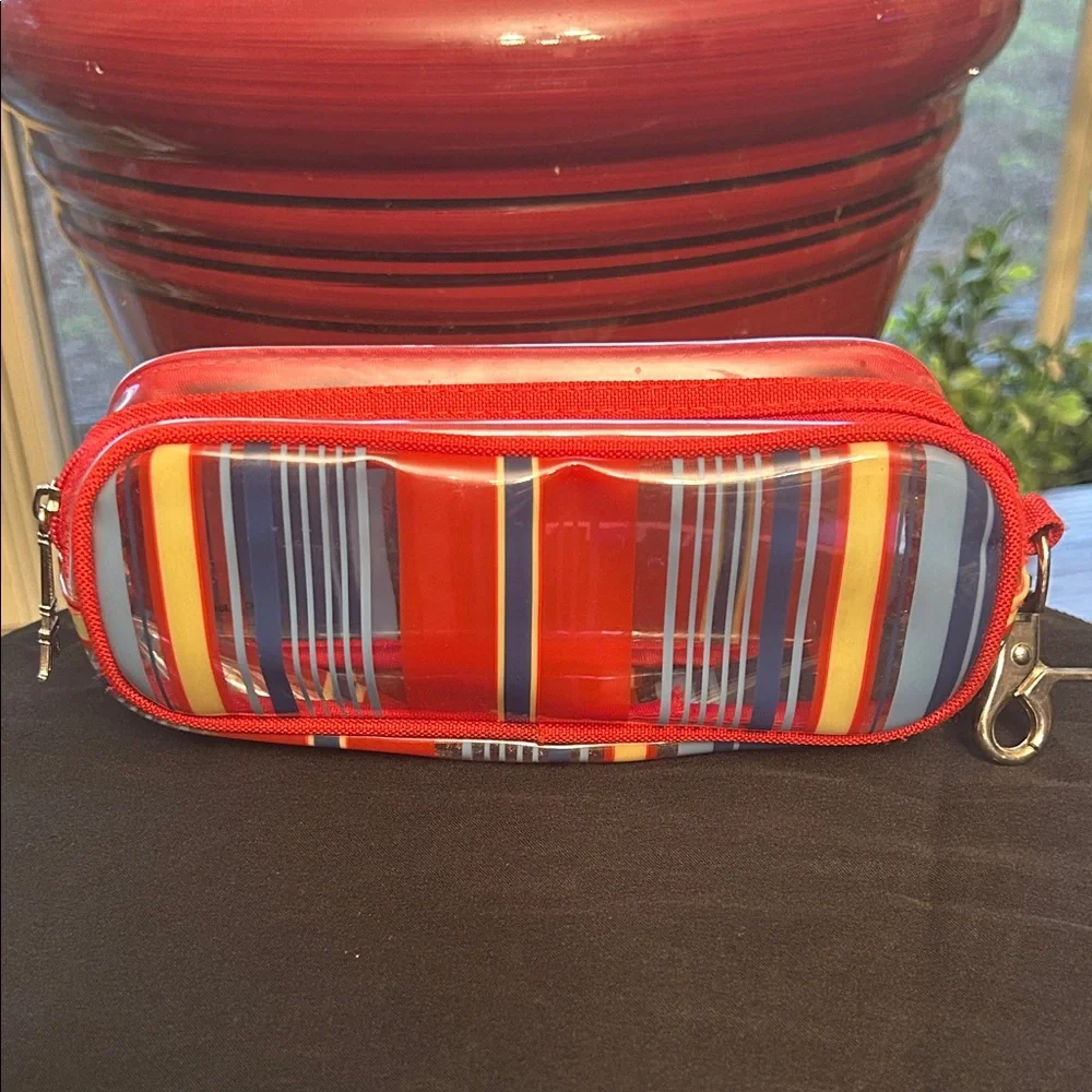 Lancome Makeup Bag Case Pouch Stripes Eiffel Tower